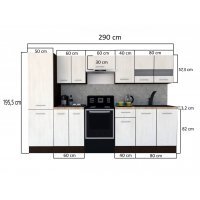 Bucatarie MARINA NEW 290 3B1 Wenge / Decor K004